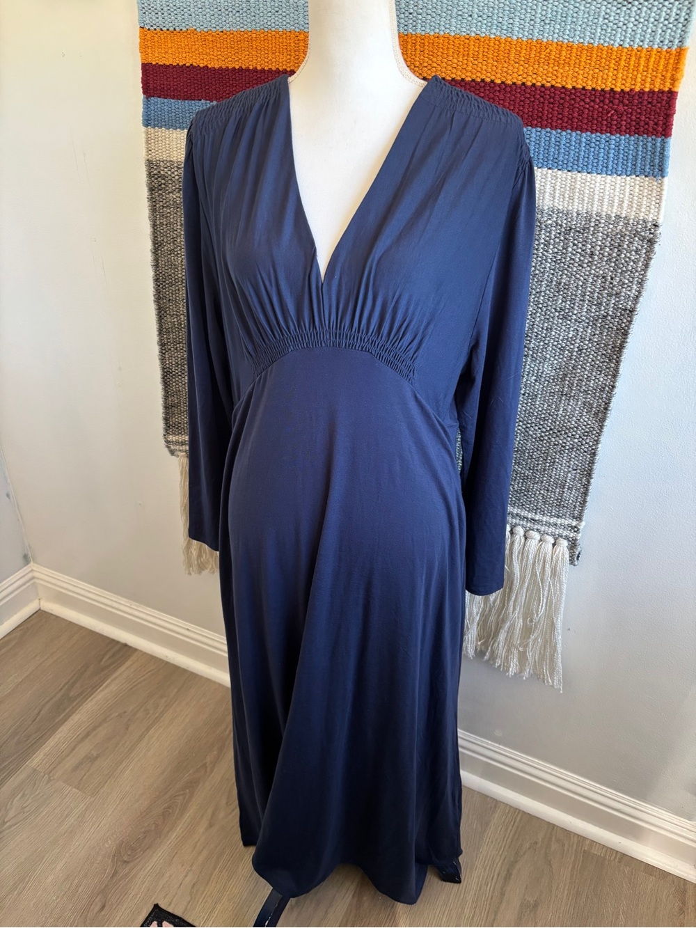 Quince Navy Maxi Dress